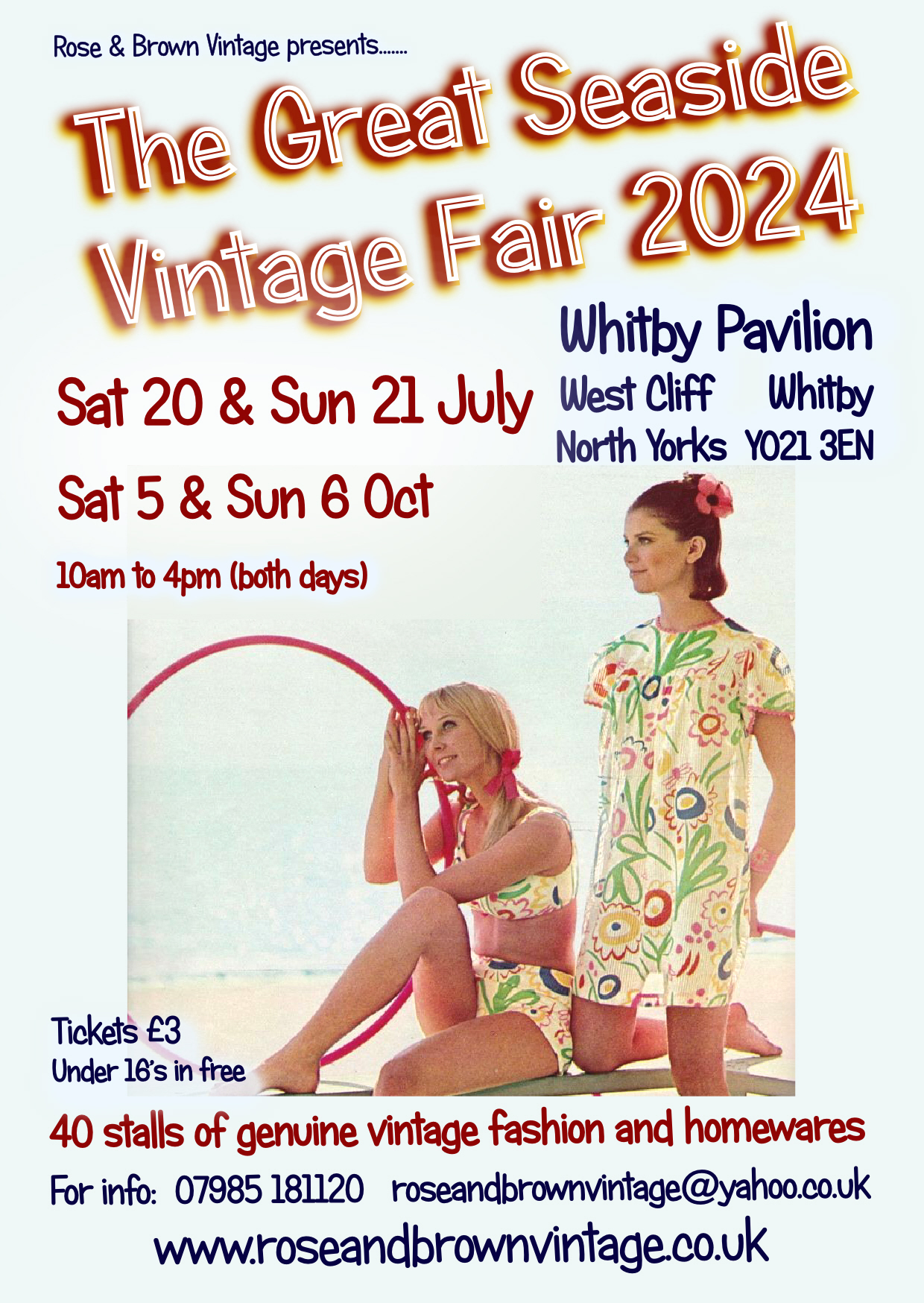 click here toview our Advance tickets for The Great Seaside Vintage Fair (Whitby) on Sat 20 & Sun 21 July 2024 section